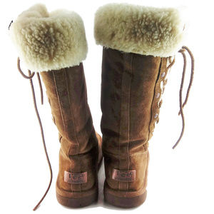 UGG Upside Suede and Sheepkskin Lace Up Boots